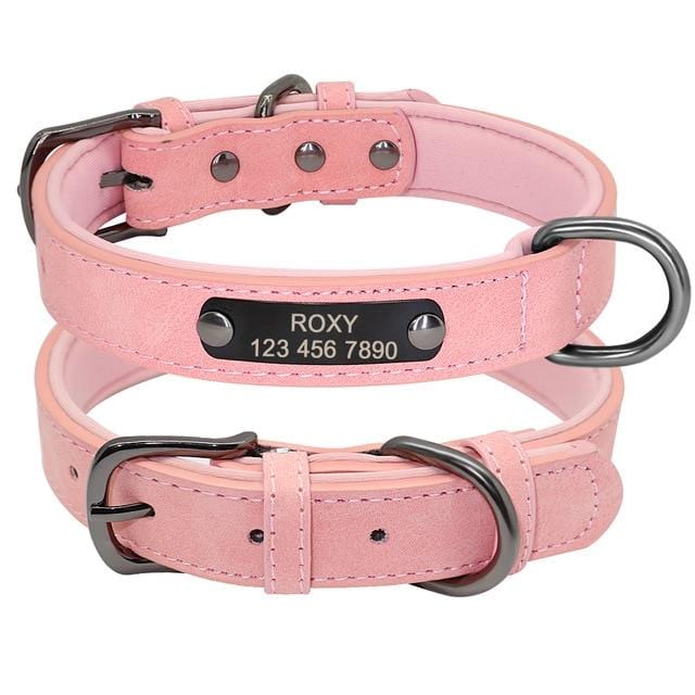 Hot Pink- Luxury Designer Monogram Empreinte Leather Dog CollarPet Supply  Mafia