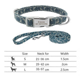 Personalized Nylon Dog Collar and Matching Leash Set