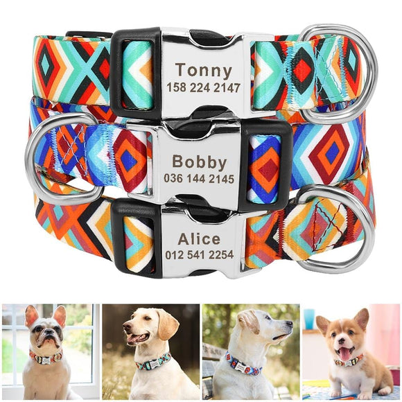 Patterned Personalized Dog Collar